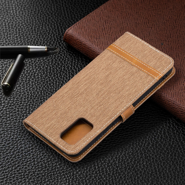 For Samsung Galaxy A02s (EU Version) Color Matching Denim Texture Horizontal Flip Leather Case with Holder & Card Slots & Wallet & Lanyard