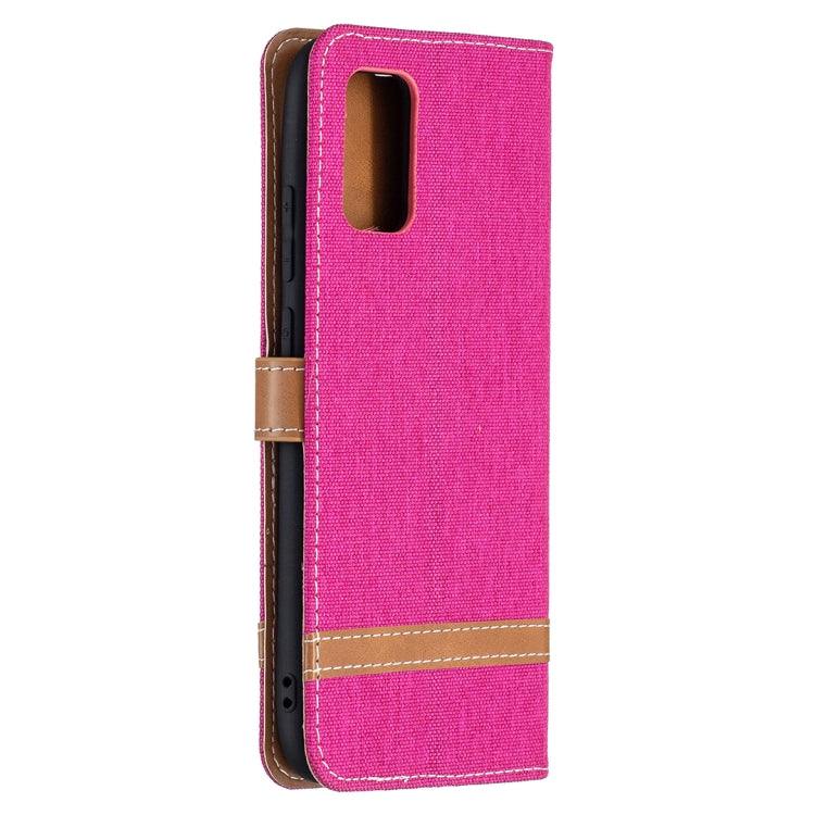 For Samsung Galaxy A02s (EU Version) Color Matching Denim Texture Horizontal Flip Leather Case with Holder & Card Slots & Wallet & Lanyard