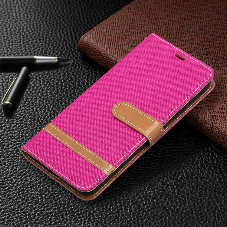 For Samsung Galaxy A02s (EU Version) Color Matching Denim Texture Horizontal Flip Leather Case with Holder & Card Slots & Wallet & Lanyard