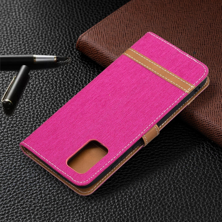 For Samsung Galaxy A02s (EU Version) Color Matching Denim Texture Horizontal Flip Leather Case with Holder & Card Slots & Wallet & Lanyard