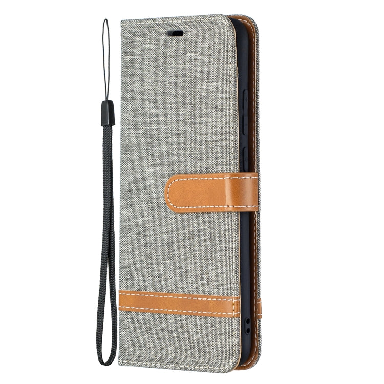 For Samsung Galaxy A02s (EU Version) Color Matching Denim Texture Horizontal Flip Leather Case with Holder & Card Slots & Wallet & Lanyard