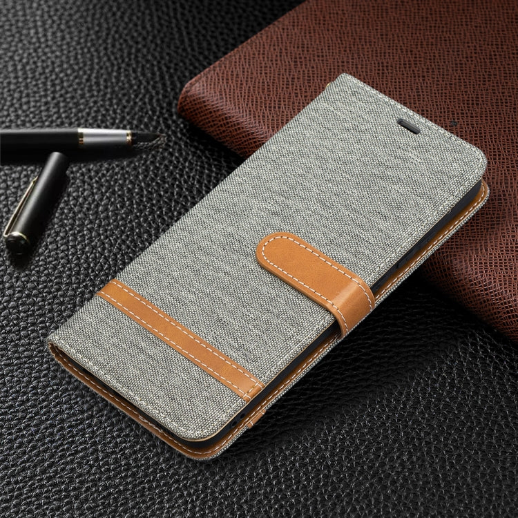 For Samsung Galaxy A02s (EU Version) Color Matching Denim Texture Horizontal Flip Leather Case with Holder & Card Slots & Wallet & Lanyard