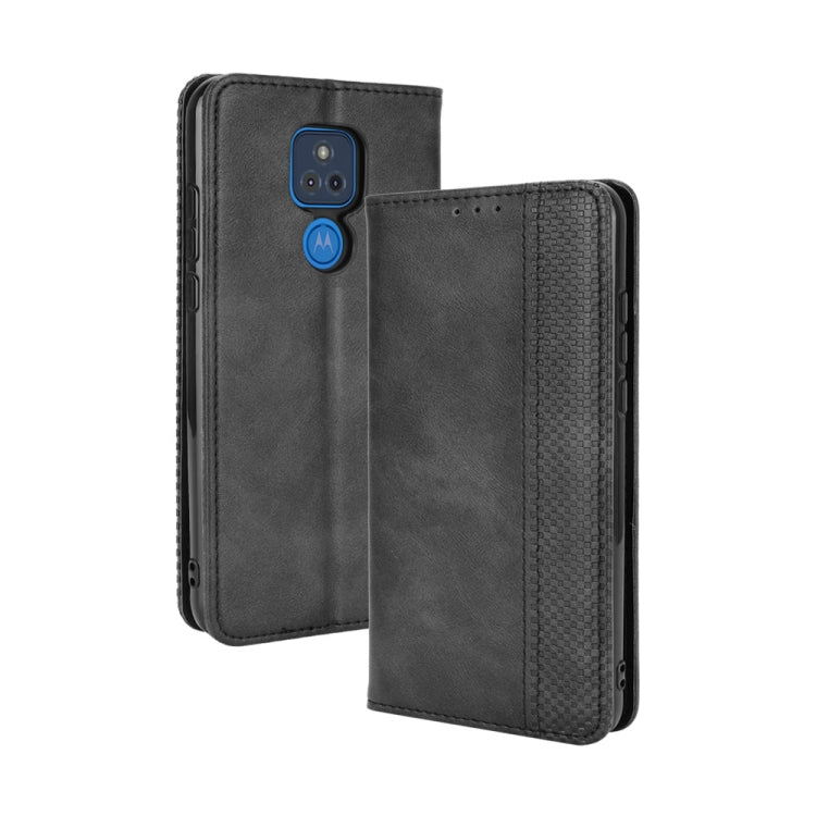 For Motorola Moto G Play (2021) Magnetic Buckle Retro Crazy Horse Texture Horizontal Flip Leather Case with Holder & Card Slots & Photo Frame