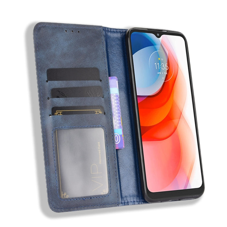 For Motorola Moto G Play (2021) Magnetic Buckle Retro Crazy Horse Texture Horizontal Flip Leather Case with Holder & Card Slots & Photo Frame