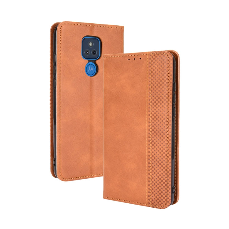 For Motorola Moto G Play (2021) Magnetic Buckle Retro Crazy Horse Texture Horizontal Flip Leather Case with Holder & Card Slots & Photo Frame