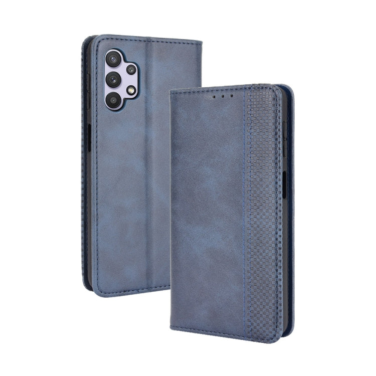 For Samsung Galaxy A32 5G Magnetic Buckle Retro Crazy Horse Texture Horizontal Flip Leather Case with Holder & Card Slots & Photo Frame