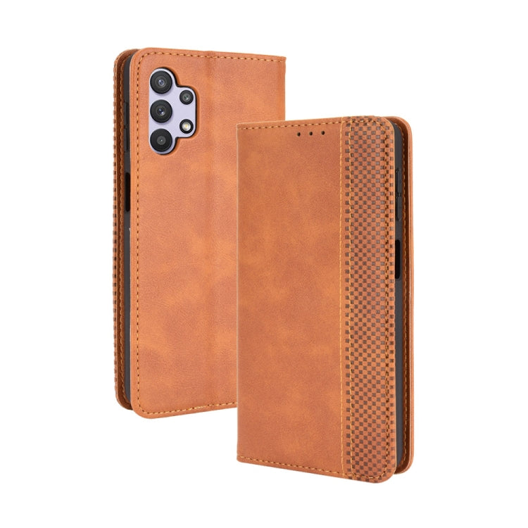 For Samsung Galaxy A32 5G Magnetic Buckle Retro Crazy Horse Texture Horizontal Flip Leather Case with Holder & Card Slots & Photo Frame