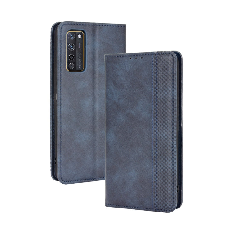 For ZTE Axon 20 5G / Axon 20 4G Magnetic Buckle Retro Crazy Horse Texture Horizontal Flip Leather Case with Holder & Card Slots & Photo Frame