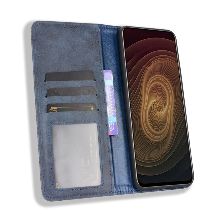 For ZTE Axon 20 5G / Axon 20 4G Magnetic Buckle Retro Crazy Horse Texture Horizontal Flip Leather Case with Holder & Card Slots & Photo Frame