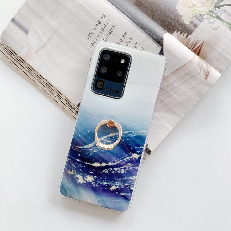 For Samsung Galaxy S20 FE Marble Pattern Protective Case with Ring Holder