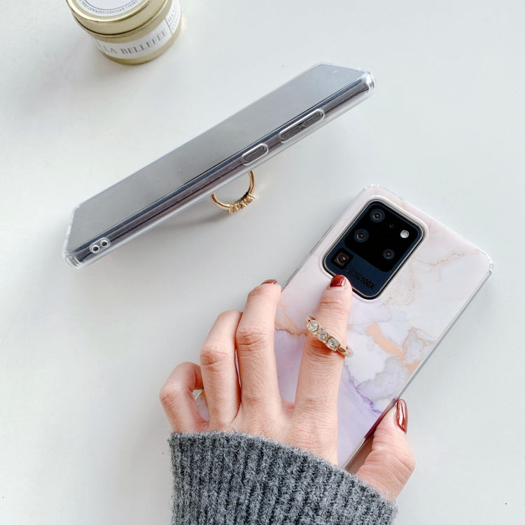 For Samsung Galaxy S20 FE Marble Pattern Protective Case with Ring Holder