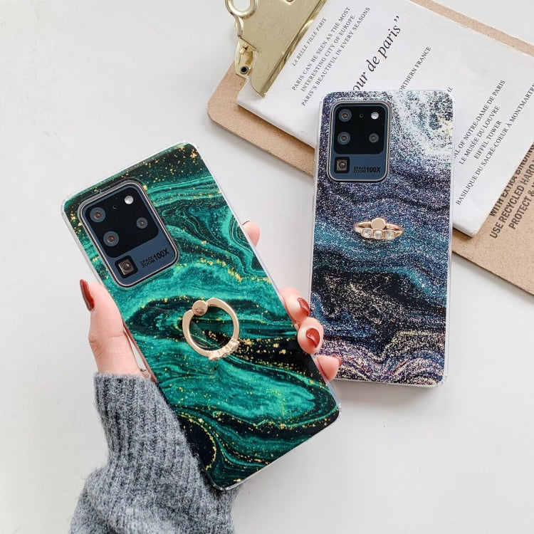 For Samsung Galaxy S20 FE Marble Pattern Protective Case with Ring Holder