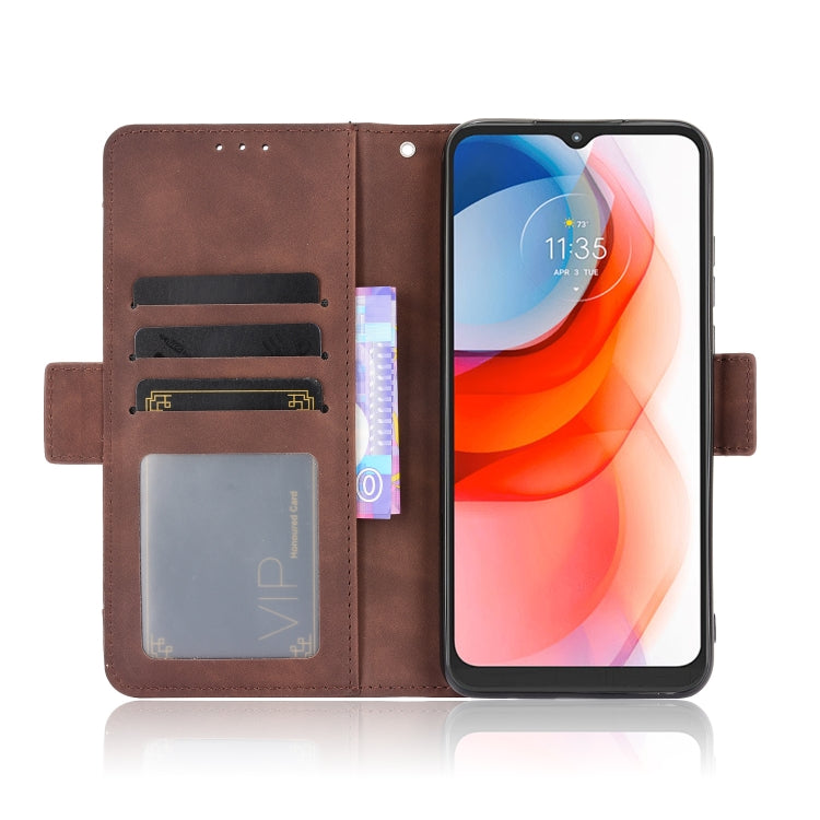 For Motorola Moto G Play 2021 Wallet Style Skin Feel Calf Pattern Leather Case with Separate Card Slots