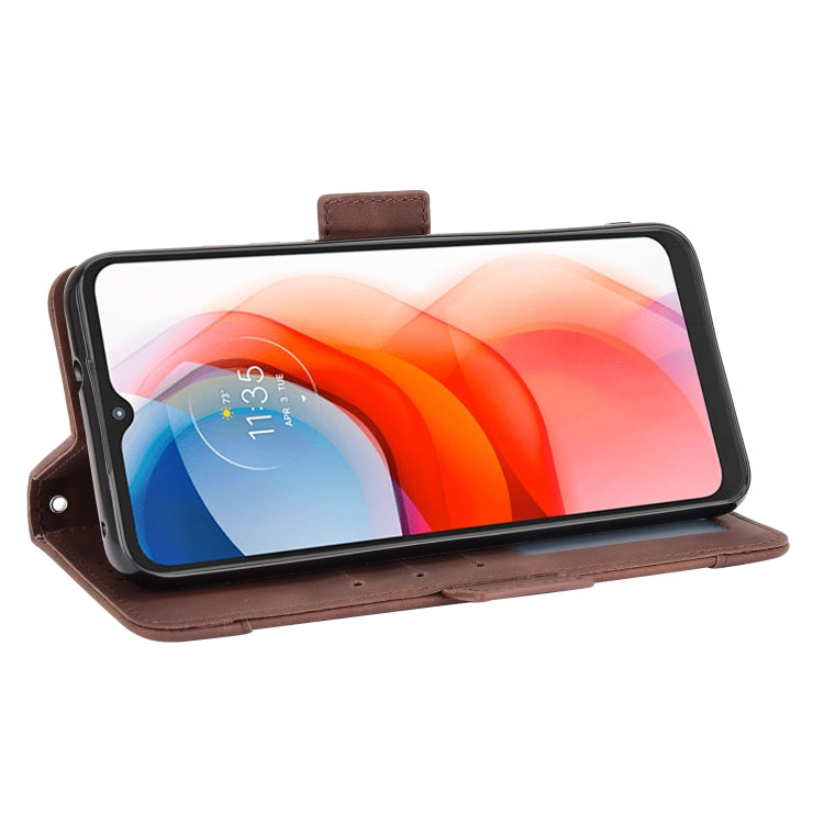 For Motorola Moto G Play 2021 Wallet Style Skin Feel Calf Pattern Leather Case with Separate Card Slots