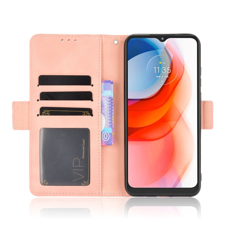 For Motorola Moto G Play 2021 Wallet Style Skin Feel Calf Pattern Leather Case with Separate Card Slots