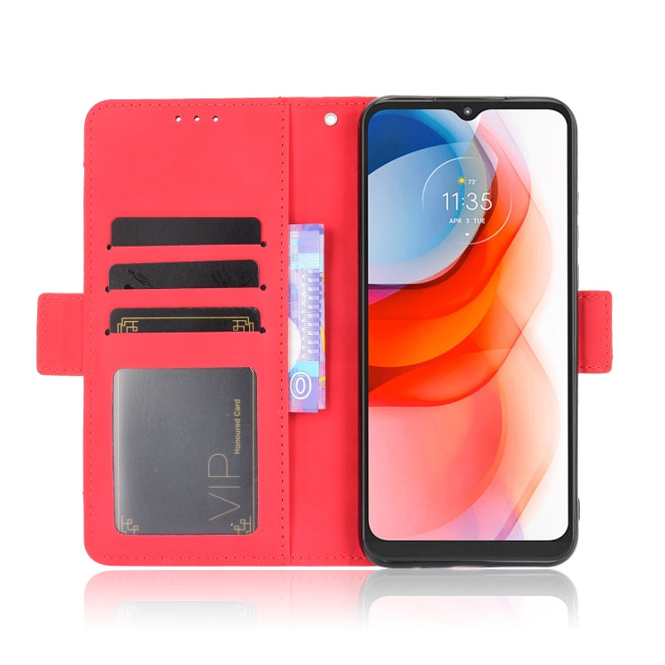 For Motorola Moto G Play 2021 Wallet Style Skin Feel Calf Pattern Leather Case with Separate Card Slots