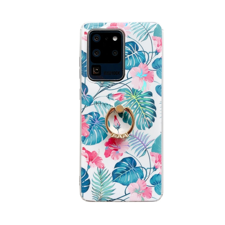 For Samsung Galaxy S21+ 5G Fashion Pattern Protective Case with Ring Holder