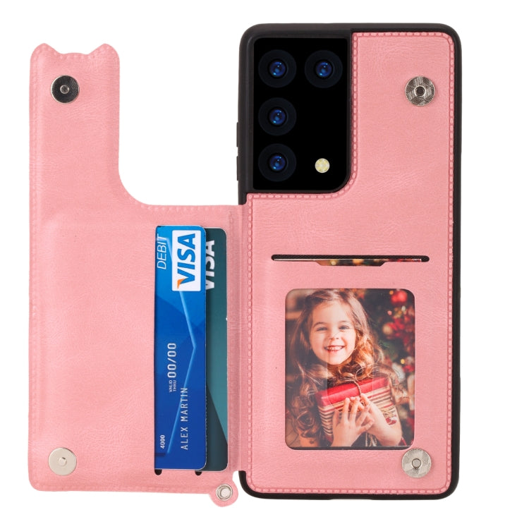 For Samsung Galaxy S21 Ultra 5G Mandala Embossed PU + TPU Case with Holder & Card Slots & Photo Frame & Strap