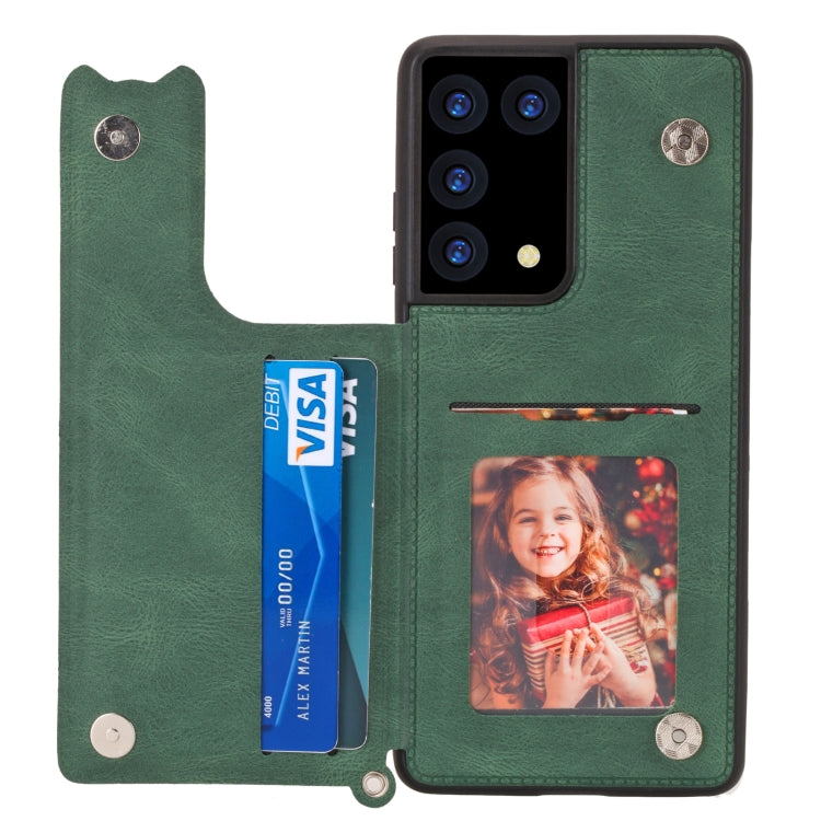 For Samsung Galaxy S21 Ultra 5G Mandala Embossed PU + TPU Case with Holder & Card Slots & Photo Frame & Strap