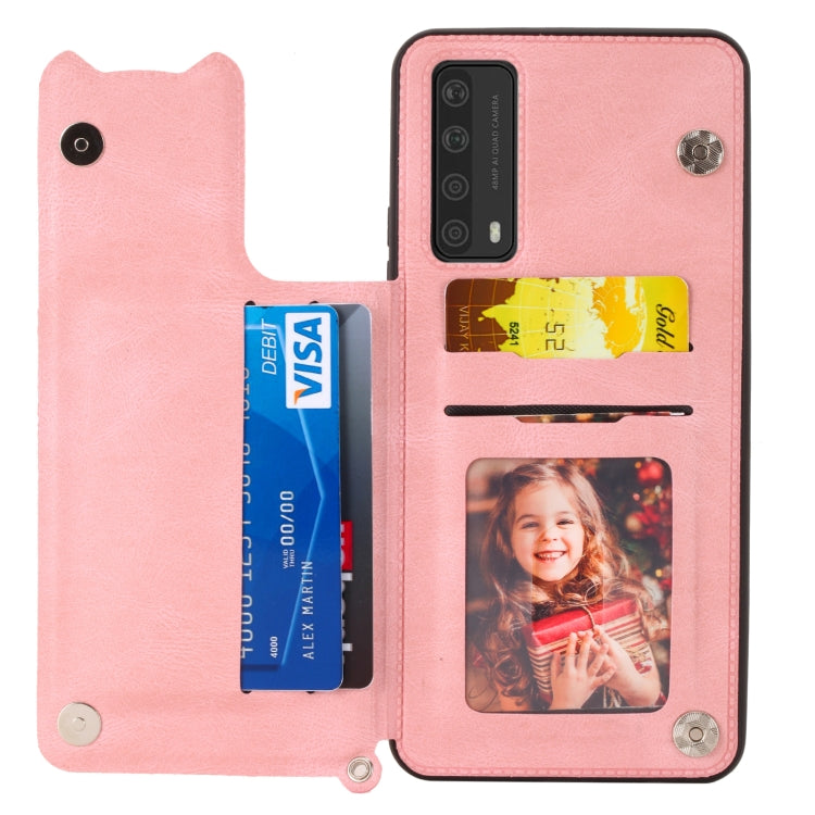 For Huawei Y7a Mandala Embossed PU + TPU Case with Holder & Card Slots & Photo Frame & Strap