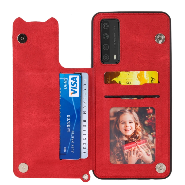 For Huawei Y7a Mandala Embossed PU + TPU Case with Holder & Card Slots & Photo Frame & Strap
