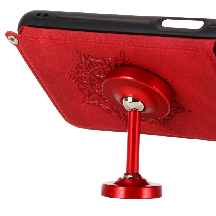 For Huawei Y7a Mandala Embossed PU + TPU Case with Holder & Card Slots & Photo Frame & Strap