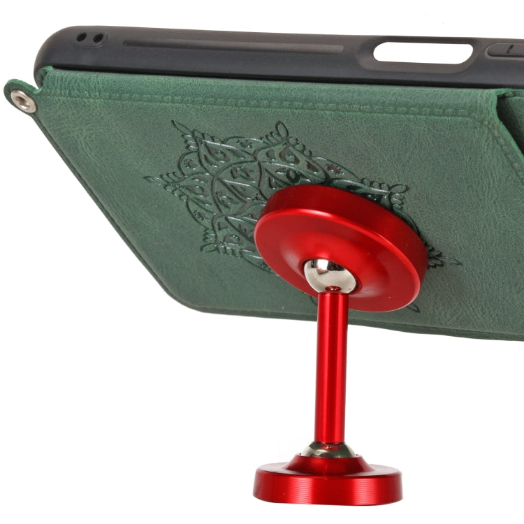 For Huawei Y7a Mandala Embossed PU + TPU Case with Holder & Card Slots & Photo Frame & Strap