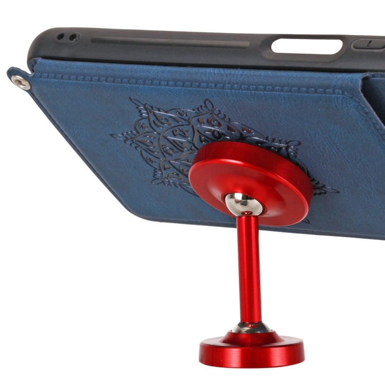 For Huawei Y7a Mandala Embossed PU + TPU Case with Holder & Card Slots & Photo Frame & Strap