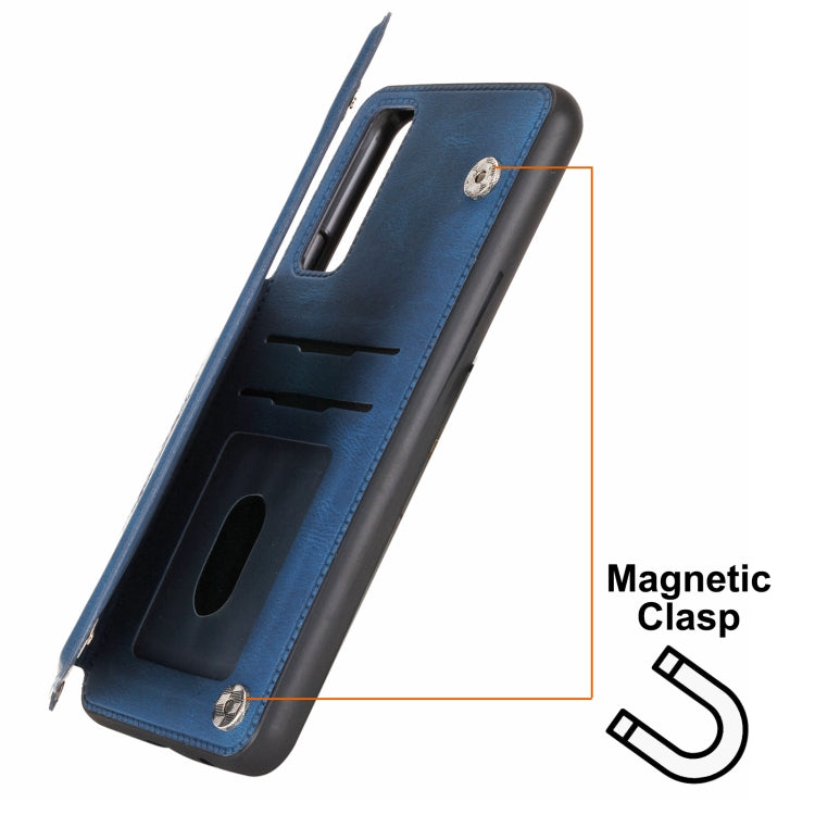 For Huawei Y7a Mandala Embossed PU + TPU Case with Holder & Card Slots & Photo Frame & Strap