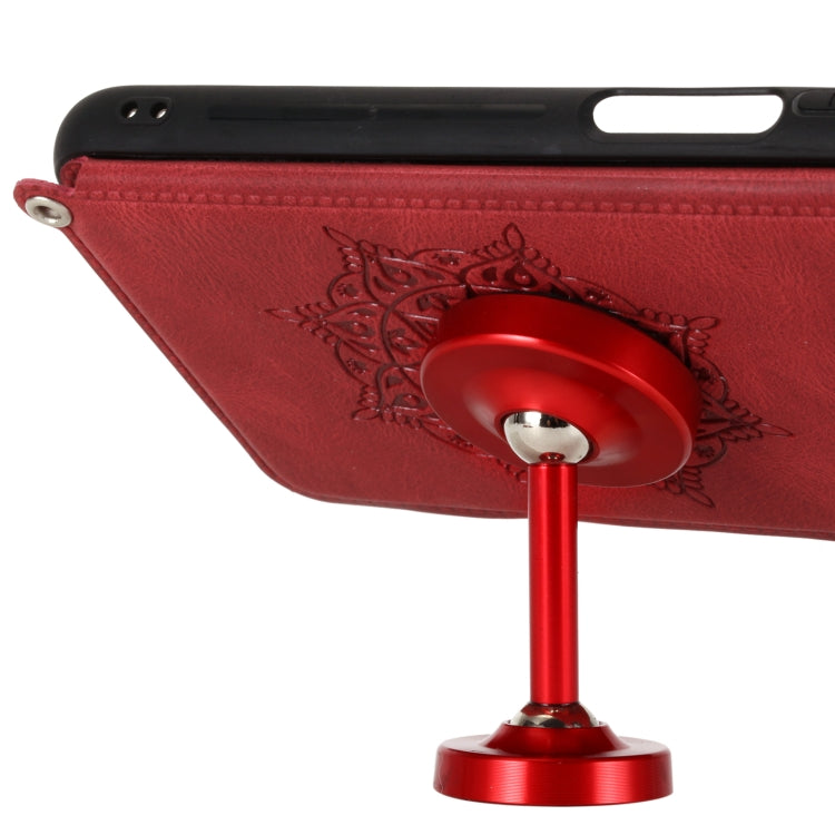 For Huawei Y9a Mandala Embossed PU + TPU Case with Holder & Card Slots & Photo Frame & Strap