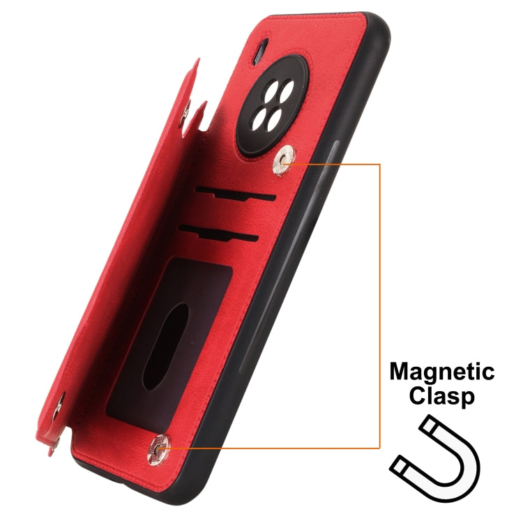 For Huawei Y9a Mandala Embossed PU + TPU Case with Holder & Card Slots & Photo Frame & Strap