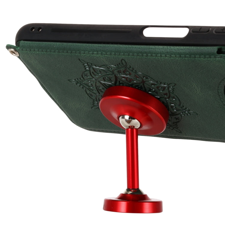 For Huawei Y9a Mandala Embossed PU + TPU Case with Holder & Card Slots & Photo Frame & Strap