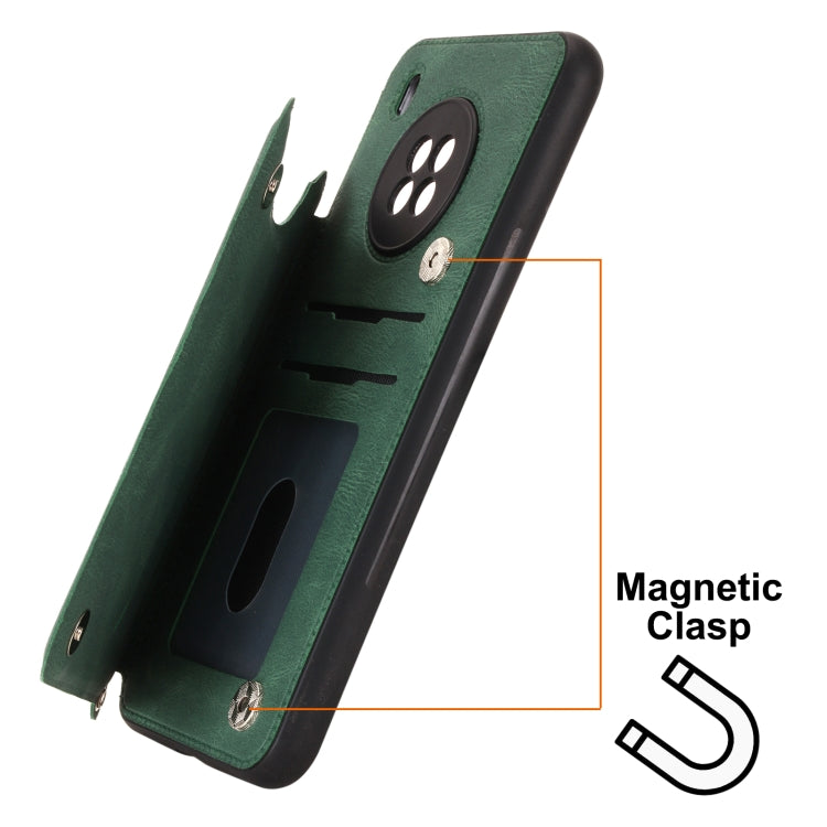 For Huawei Y9a Mandala Embossed PU + TPU Case with Holder & Card Slots & Photo Frame & Strap