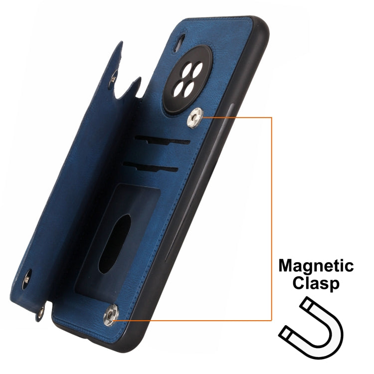 For Huawei Y9a Mandala Embossed PU + TPU Case with Holder & Card Slots & Photo Frame & Strap