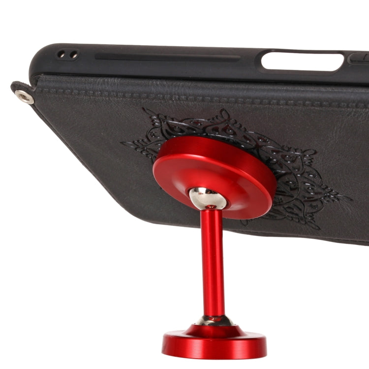 For Huawei Y9a Mandala Embossed PU + TPU Case with Holder & Card Slots & Photo Frame & Strap