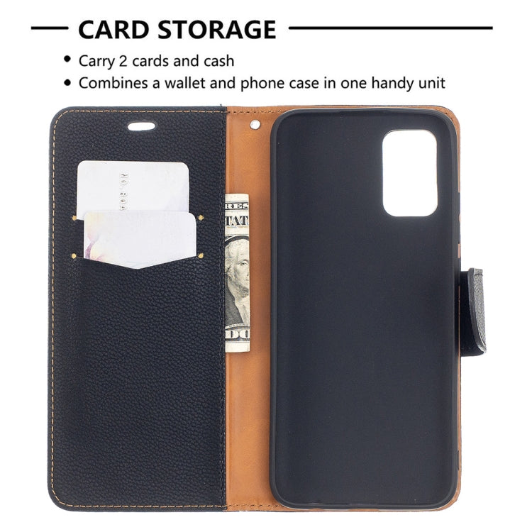 For Samsung Galaxy A02s (EU Version) Litchi Texture Pure Color Horizontal Flip Leather Case with Holder & Card Slots & Wallet & Lanyard