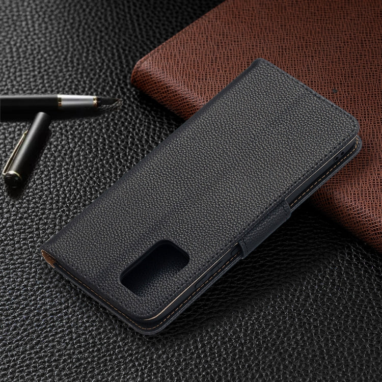For Samsung Galaxy A02s (EU Version) Litchi Texture Pure Color Horizontal Flip Leather Case with Holder & Card Slots & Wallet & Lanyard