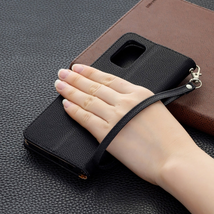 For Samsung Galaxy A02s (EU Version) Litchi Texture Pure Color Horizontal Flip Leather Case with Holder & Card Slots & Wallet & Lanyard