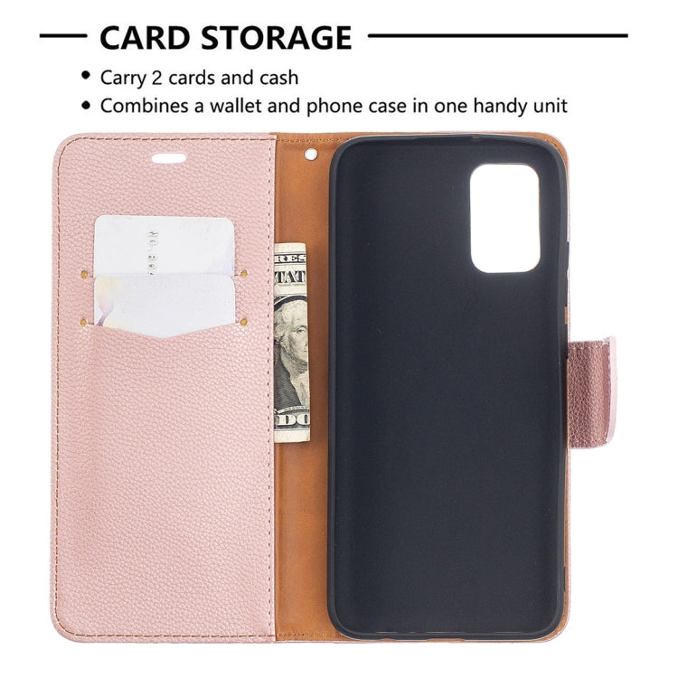 For Samsung Galaxy A02s (EU Version) Litchi Texture Pure Color Horizontal Flip Leather Case with Holder & Card Slots & Wallet & Lanyard
