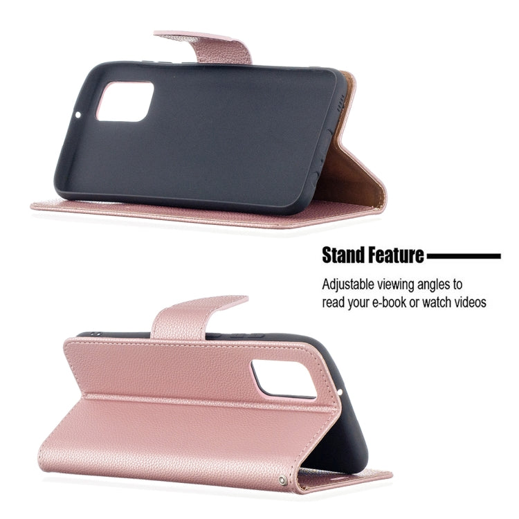 For Samsung Galaxy A02s (EU Version) Litchi Texture Pure Color Horizontal Flip Leather Case with Holder & Card Slots & Wallet & Lanyard