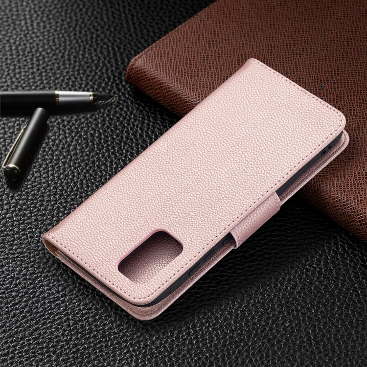 For Samsung Galaxy A02s (EU Version) Litchi Texture Pure Color Horizontal Flip Leather Case with Holder & Card Slots & Wallet & Lanyard