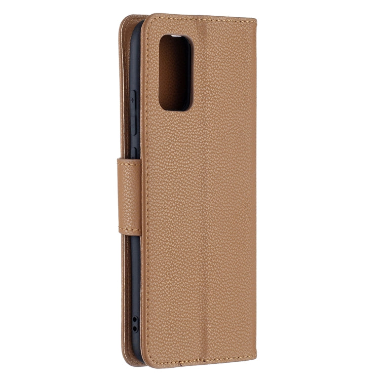 For Samsung Galaxy A02s (EU Version) Litchi Texture Pure Color Horizontal Flip Leather Case with Holder & Card Slots & Wallet & Lanyard