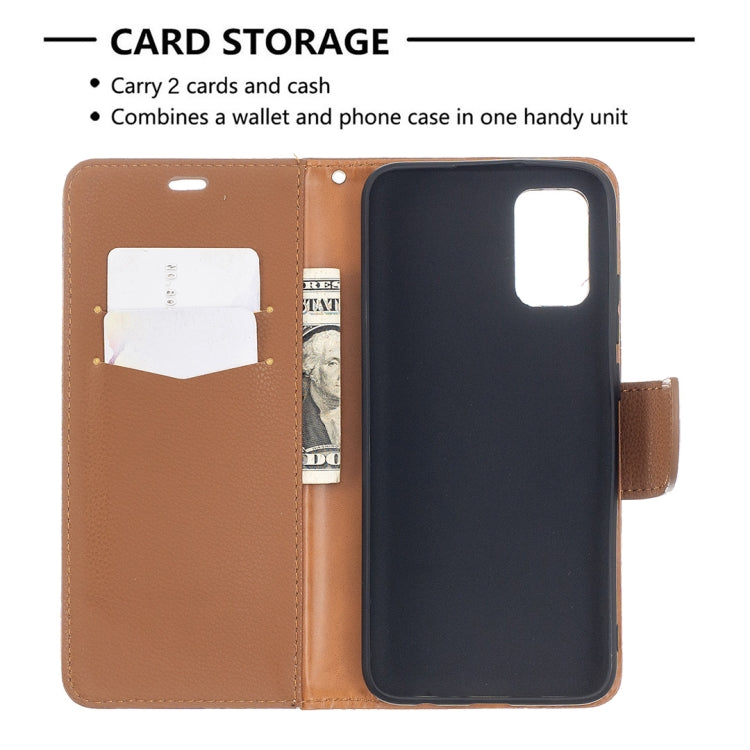 For Samsung Galaxy A02s (EU Version) Litchi Texture Pure Color Horizontal Flip Leather Case with Holder & Card Slots & Wallet & Lanyard