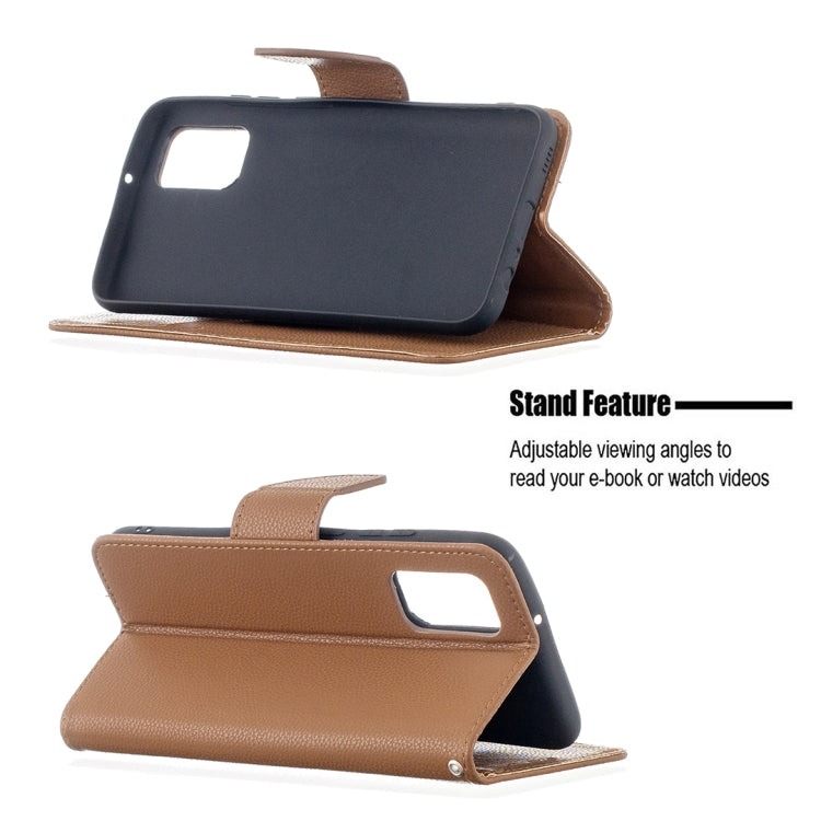 For Samsung Galaxy A02s (EU Version) Litchi Texture Pure Color Horizontal Flip Leather Case with Holder & Card Slots & Wallet & Lanyard