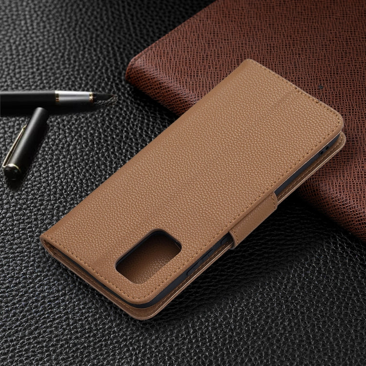 For Samsung Galaxy A02s (EU Version) Litchi Texture Pure Color Horizontal Flip Leather Case with Holder & Card Slots & Wallet & Lanyard