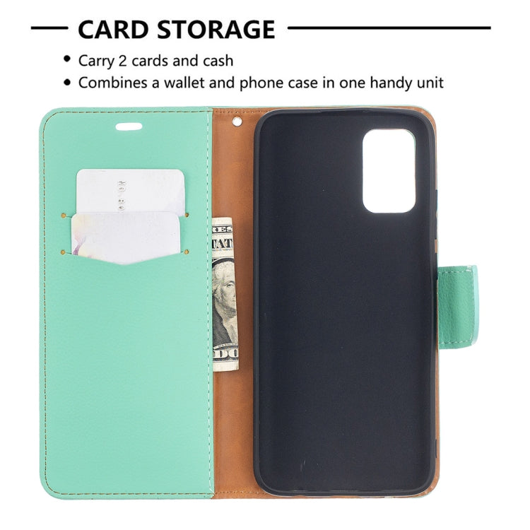 For Samsung Galaxy A02s (EU Version) Litchi Texture Pure Color Horizontal Flip Leather Case with Holder & Card Slots & Wallet & Lanyard