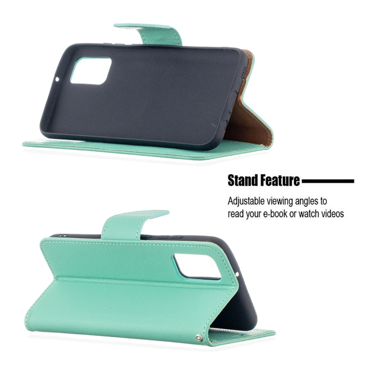 For Samsung Galaxy A02s (EU Version) Litchi Texture Pure Color Horizontal Flip Leather Case with Holder & Card Slots & Wallet & Lanyard