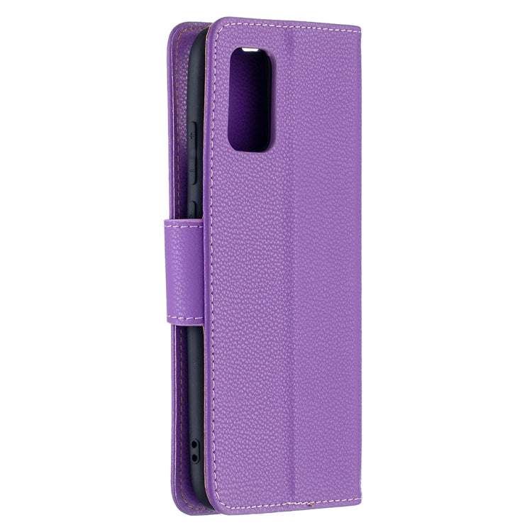 For Samsung Galaxy A02s (EU Version) Litchi Texture Pure Color Horizontal Flip Leather Case with Holder & Card Slots & Wallet & Lanyard