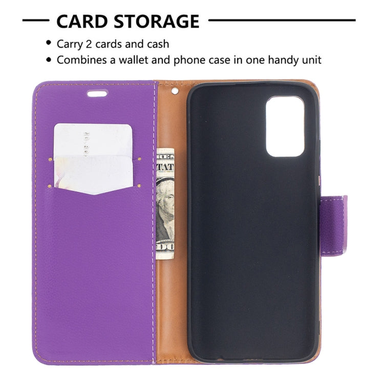 For Samsung Galaxy A02s (EU Version) Litchi Texture Pure Color Horizontal Flip Leather Case with Holder & Card Slots & Wallet & Lanyard
