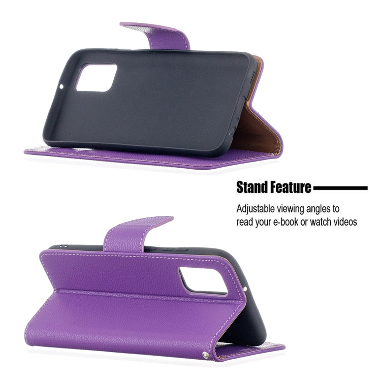 For Samsung Galaxy A02s (EU Version) Litchi Texture Pure Color Horizontal Flip Leather Case with Holder & Card Slots & Wallet & Lanyard